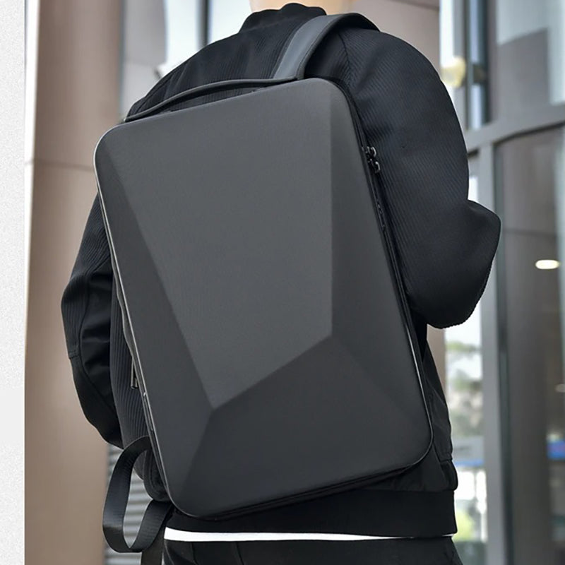 Smart expandable hard shell backpack with USB port for travel and work