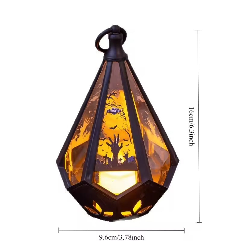 Halloween pumpkin lantern with soft night light