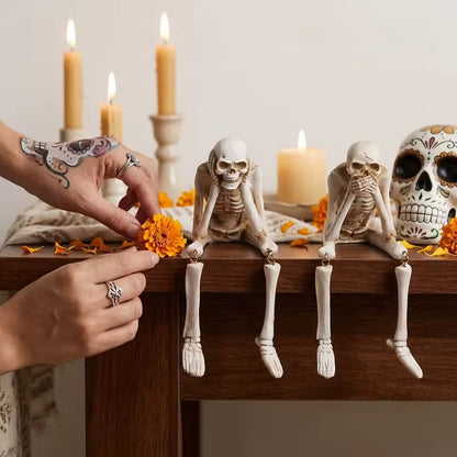 Halloween skull resin ornament for seasonal décor