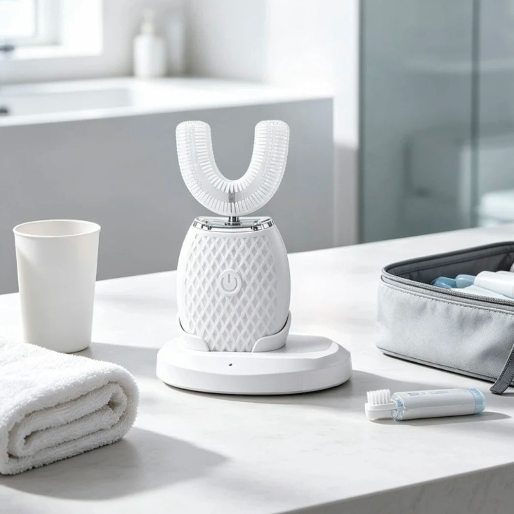 Automatic U-shaped 360° silicone toothbrush