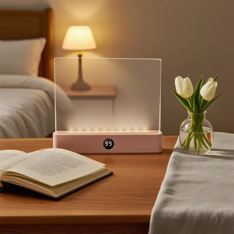 Soft light reading lamp with adjustable brightness and cordless design