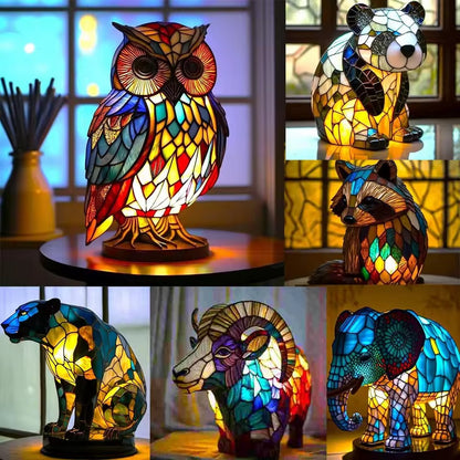 Stained glass animal lamp - Colourful artistic lighting for home decor