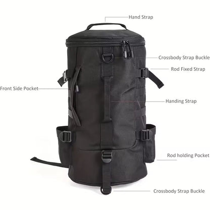 Multifunction fishing backpack with rod holders – Organised gear storage