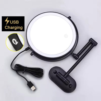 Rechargeable LED magnifying mirror | 3-colour touch lighting