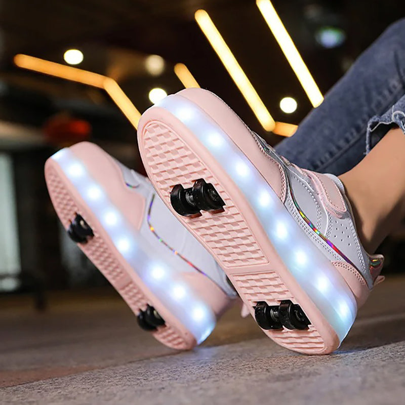 Trendy roller shoes for children with lights