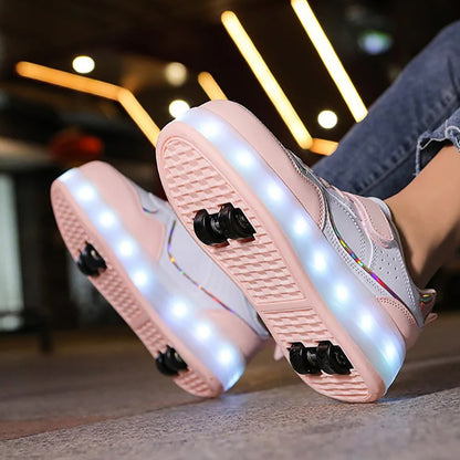 Trendy roller shoes for children with lights