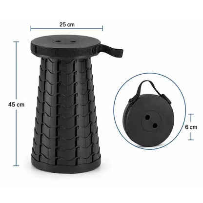 Retractable camping chair - Adjustable telescopic seat for outdoor use