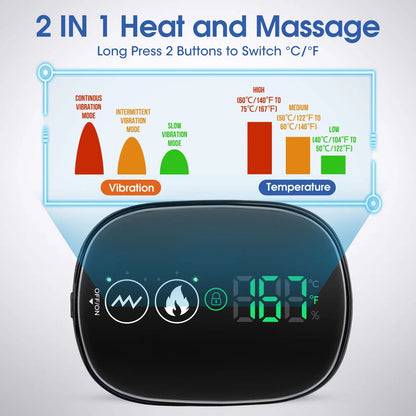 Heated shoulder therapy wrap - Adjustable heat and gentle massage for comfort