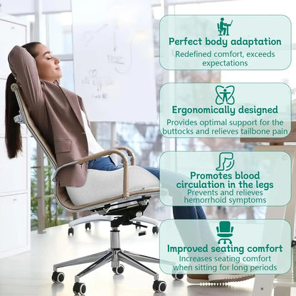 Memory foam seat cushion with adjustable straps - Sitting comfort