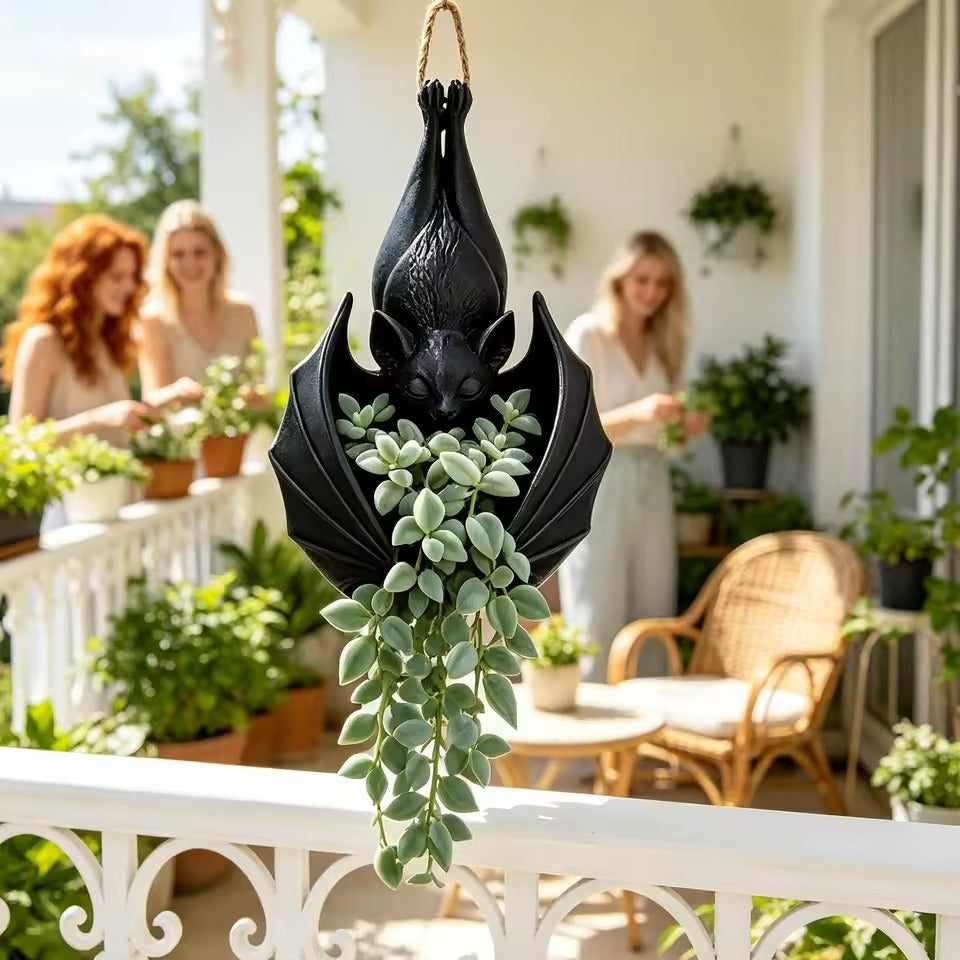 Halloween hanging bat planter for indoor and outdoor décor