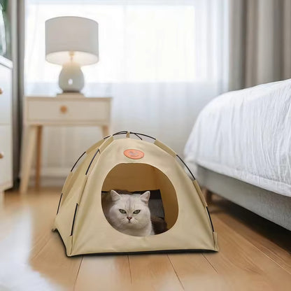 Cooling tent for cats with breathable fabric and portable design