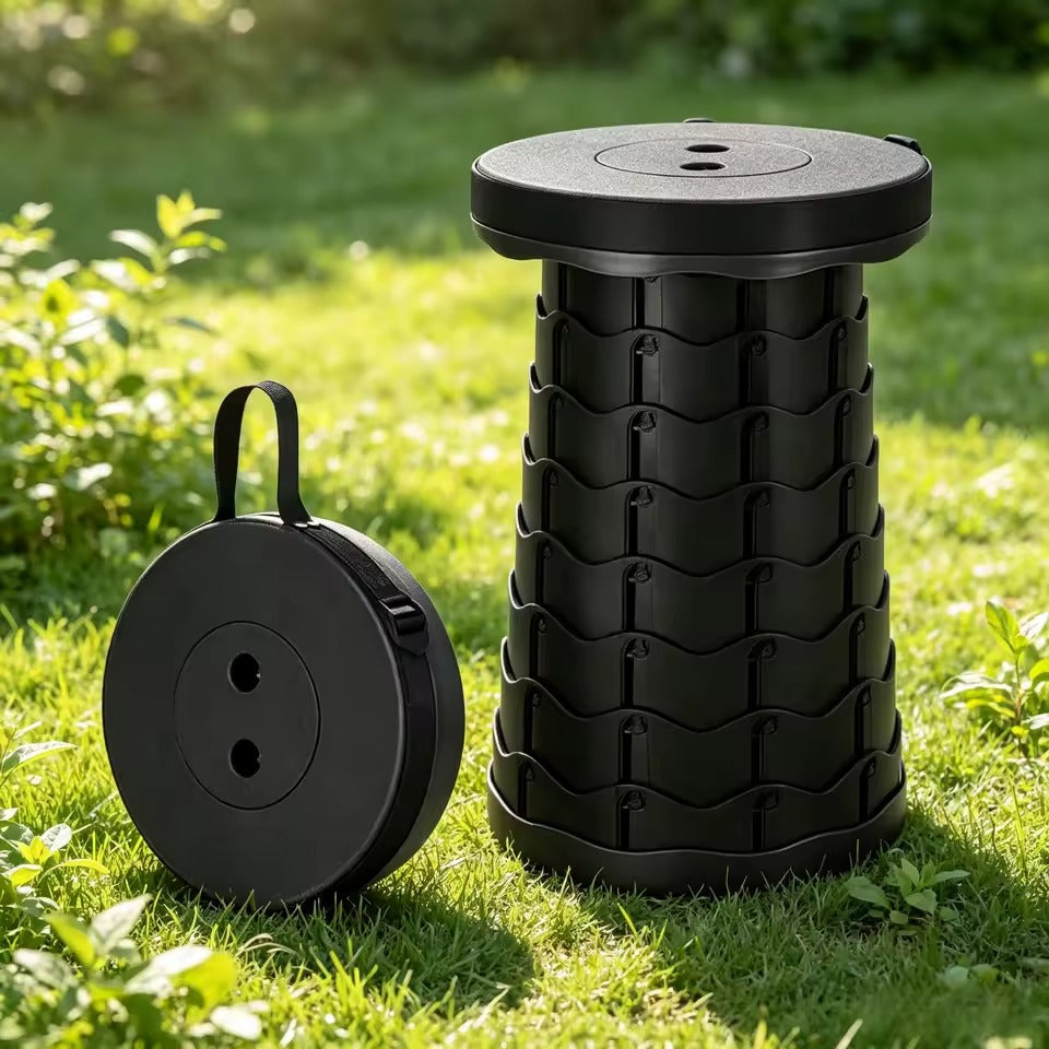 Retractable camping chair - Adjustable telescopic seat for outdoor use