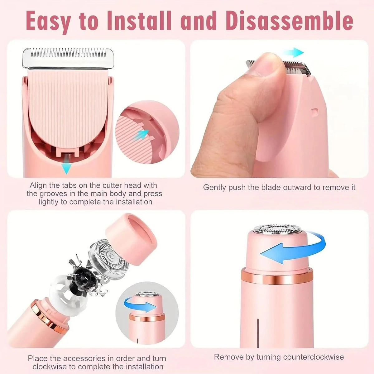 Women's 2-in-1 electric body trimmer | Dual-head wet & dry grooming