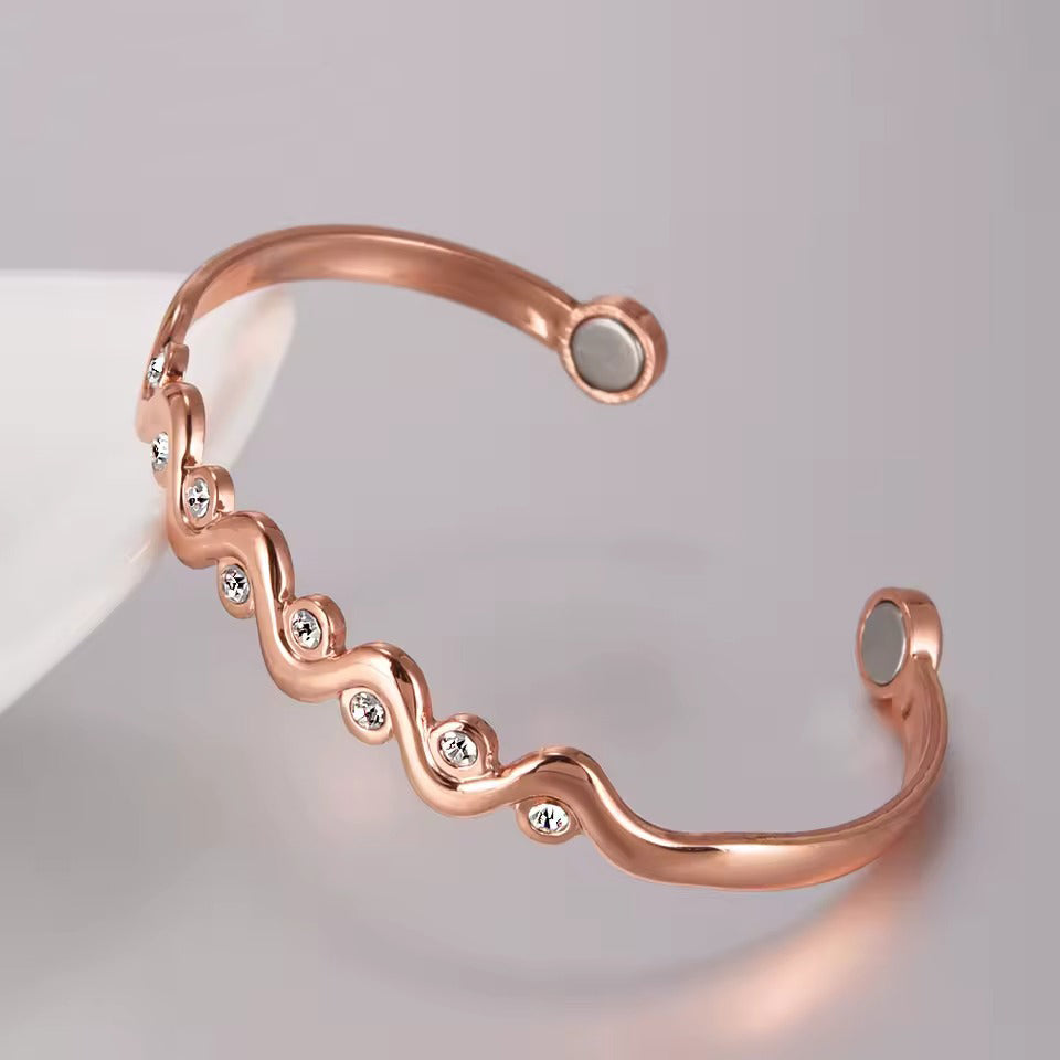 Women’s pure red copper bracelet - Simple purple copper design