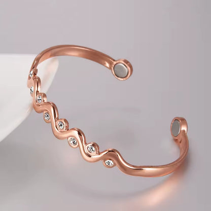Women’s pure red copper bracelet - Simple purple copper design