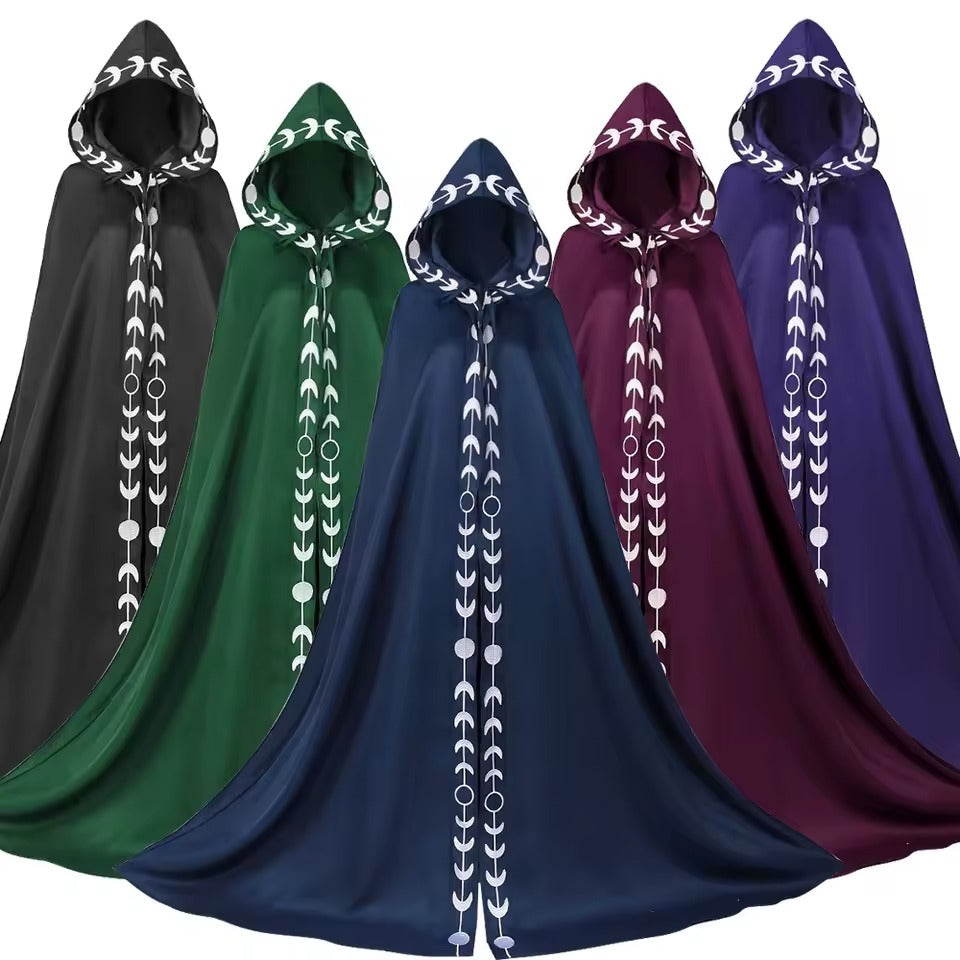Hooded medieval cape for Halloween, cosplay and costume events