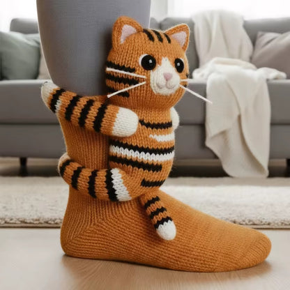 Plush animal socks with soft 3D designs for cosy comfort