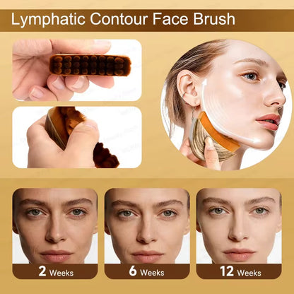Gentle lymphatic massage brush for face and neck