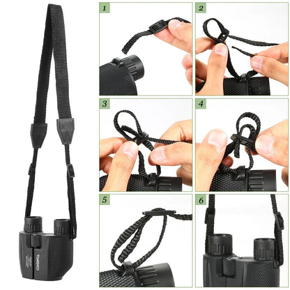 Compact 10x binoculars with BAK4 prism for hiking and nature viewing