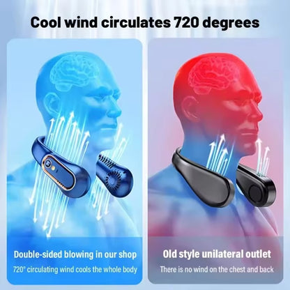 Quiet portable neck fan for hands-free cooling