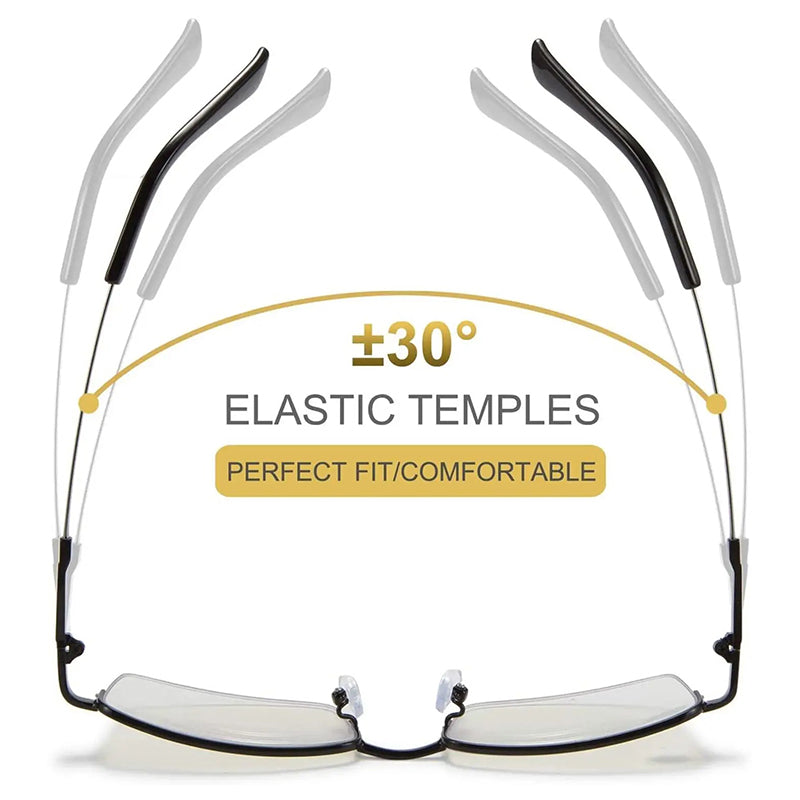 Blue light reading glasses with multifocal lenses and anti-reflective coating - Lightweight metal frame