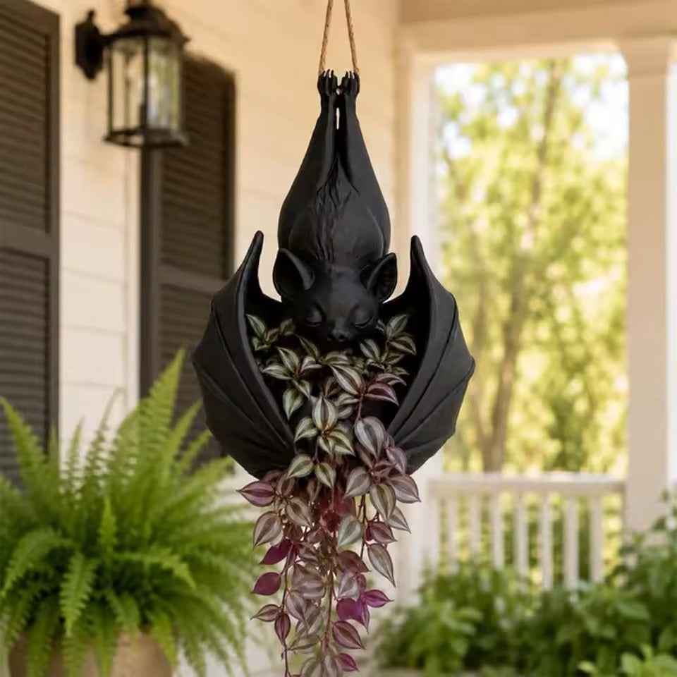 Halloween hanging bat planter for indoor and outdoor décor