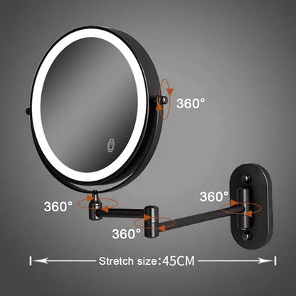 Rechargeable LED magnifying mirror | 3-colour touch lighting
