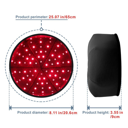 Infrared phototherapy cap with red light for scalp and hair care