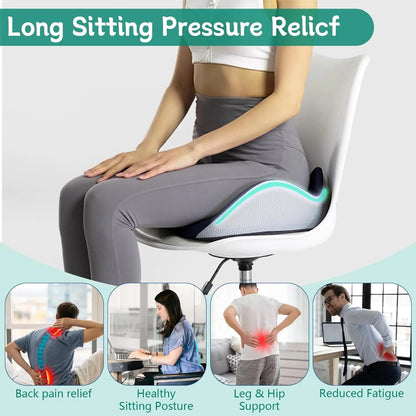 Memory foam seat cushion with adjustable straps - Sitting comfort