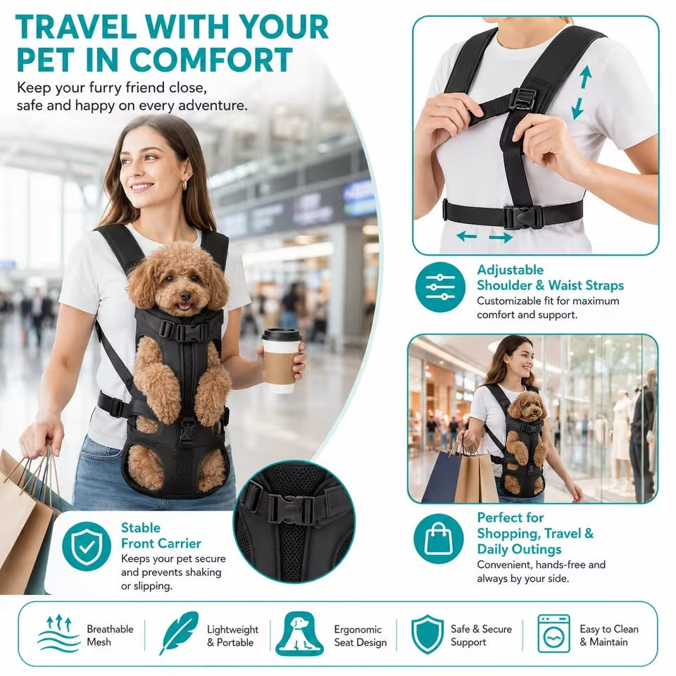 Pet carrier bag - Breathable mesh with stable semi-rigid frame