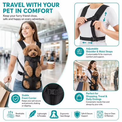 Pet carrier bag - Breathable mesh with stable semi-rigid frame