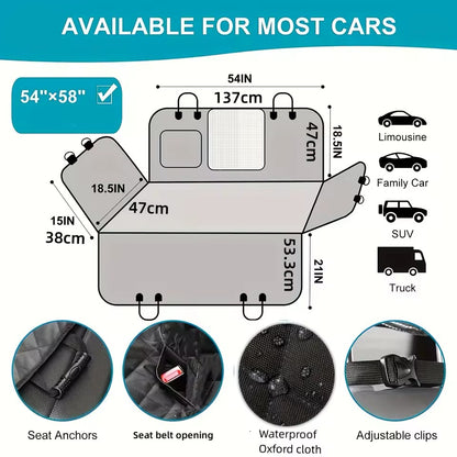 Waterproof dog car seat protector with padded comfort