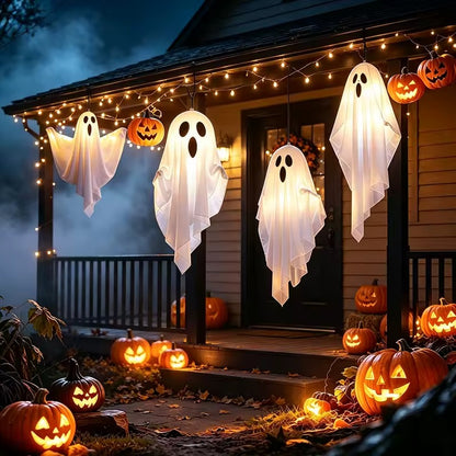 Glowing Halloween ghost decoration with LED lights