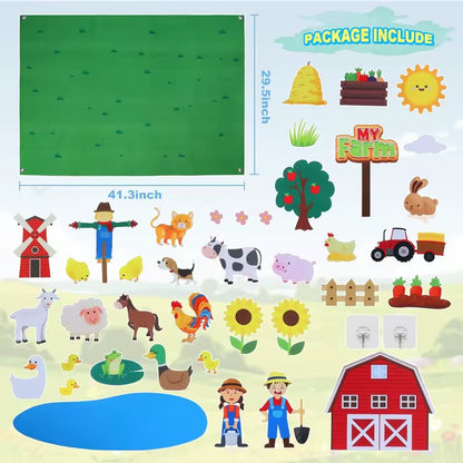 Montessori farm felt board for creative and educational play