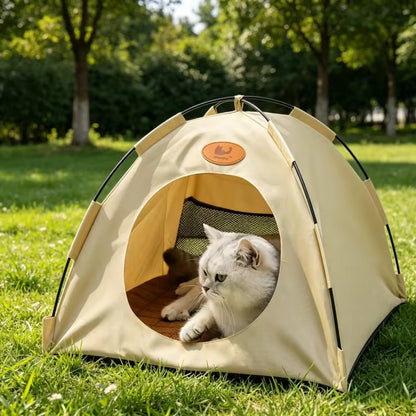 Cooling tent for cats with breathable fabric and portable design