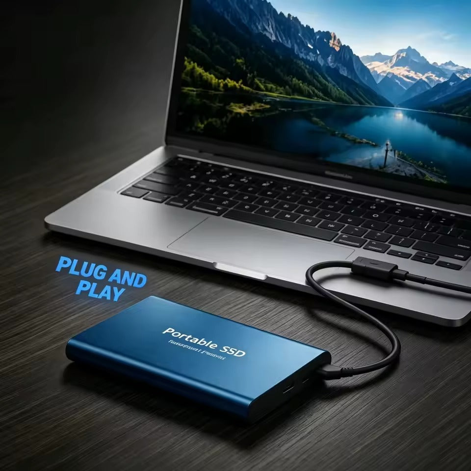 2TB external SSD with USB-C and up to 1050 MB/s transfer speeds