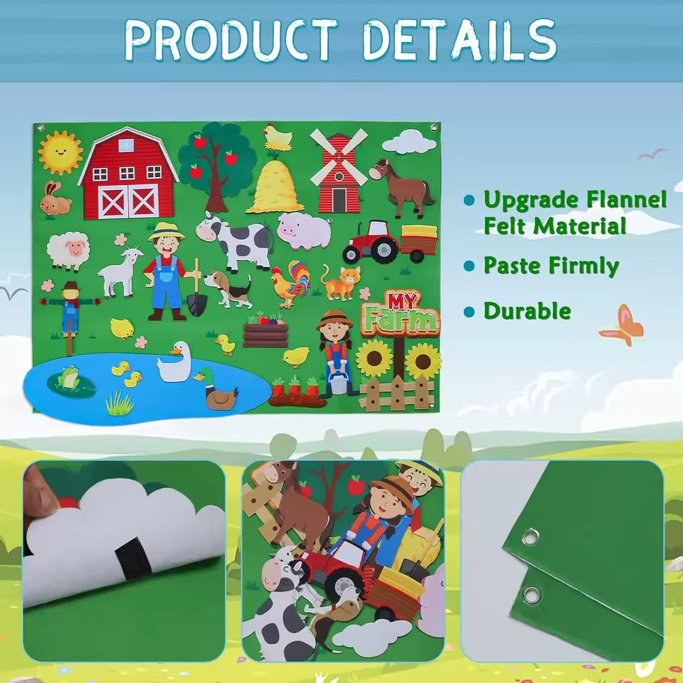 Montessori farm felt board for creative and educational play