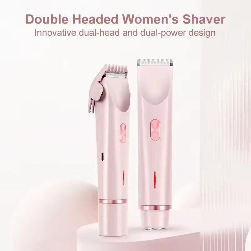 Women's 2-in-1 electric body trimmer | Dual-head wet & dry grooming