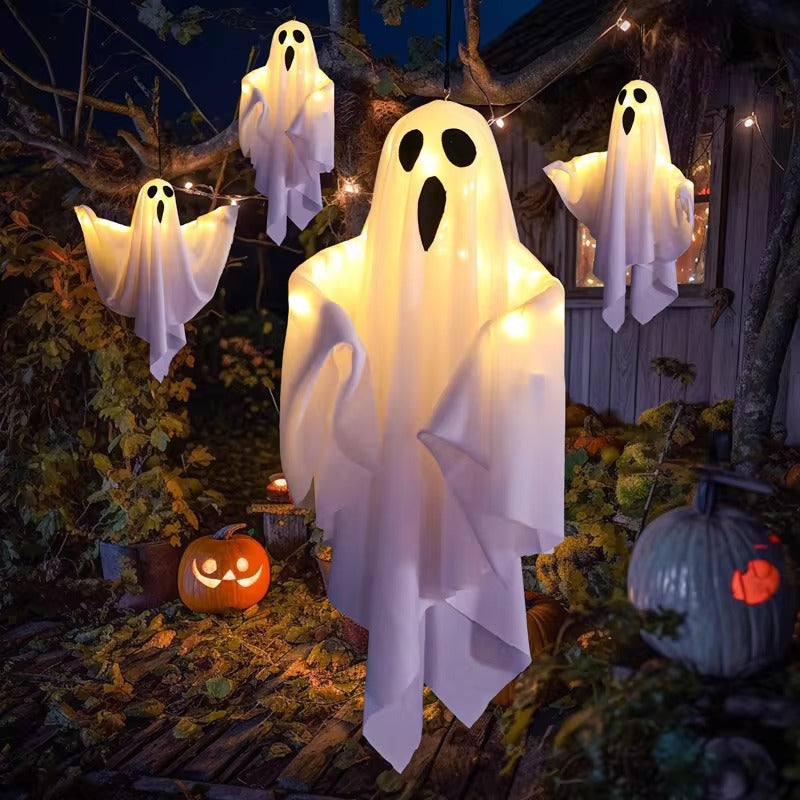 Glowing Halloween ghost decoration with LED lights