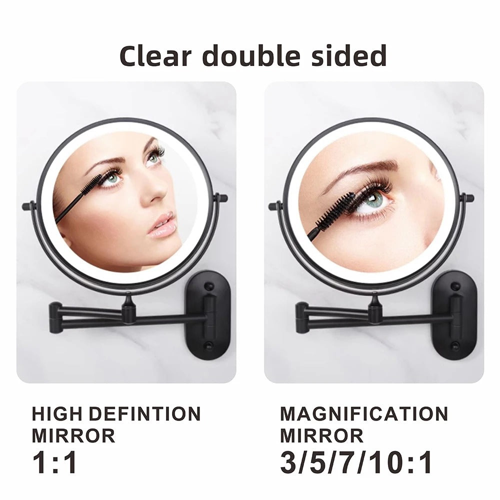 Rechargeable LED magnifying mirror | 3-colour touch lighting
