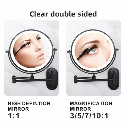 Rechargeable LED magnifying mirror | 3-colour touch lighting