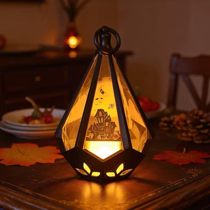 Halloween pumpkin lantern with soft night light