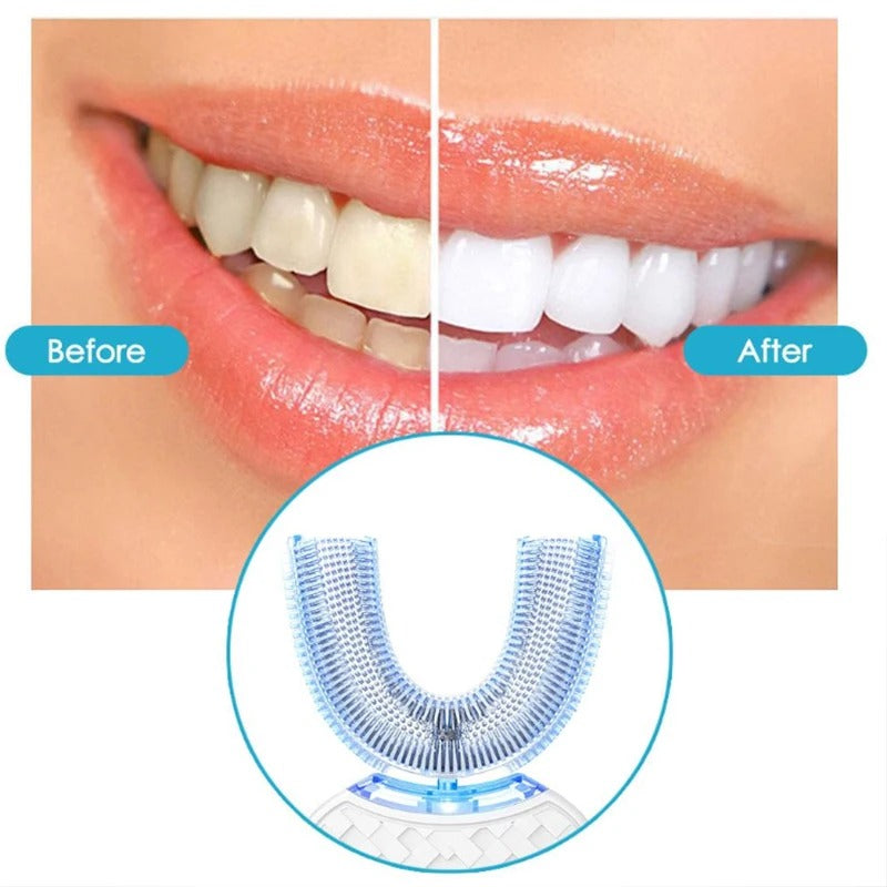 Automatic U-shaped 360° silicone toothbrush