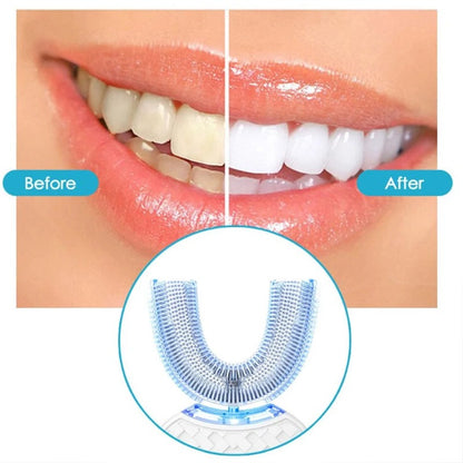 Automatic U-shaped 360° silicone toothbrush