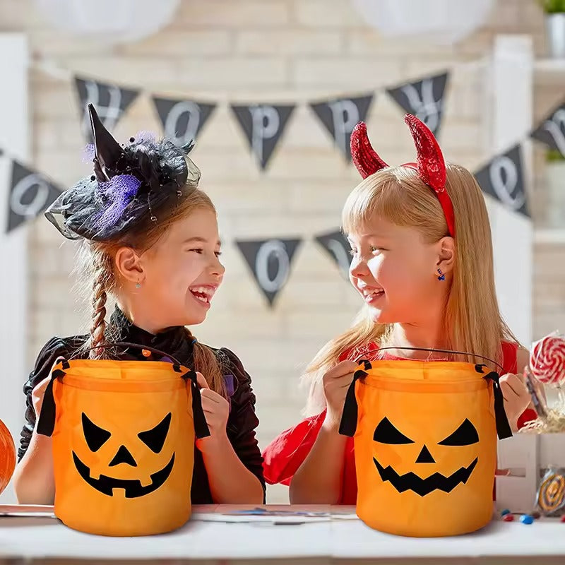 3D Halloween pumpkin trick-or-treat bag for kids