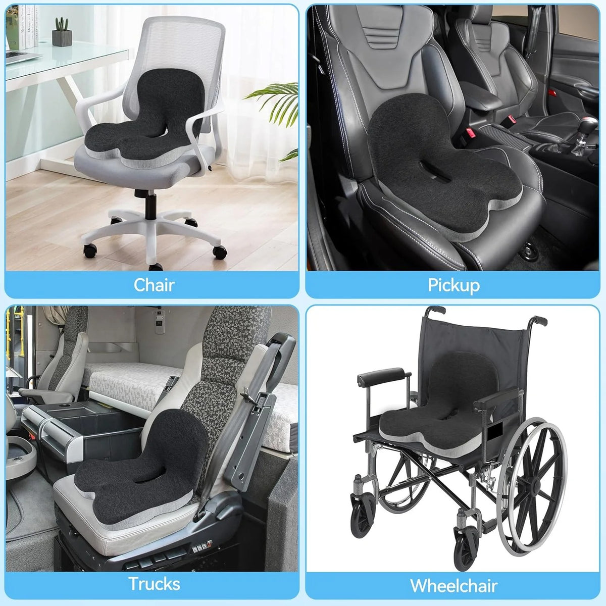 Memory foam backrest cushion for comfortable sitting at home, office or car