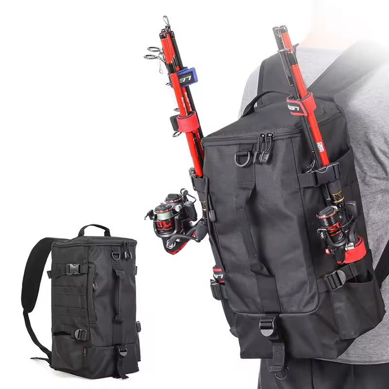 Multifunction fishing backpack with rod holders – Organised gear storage