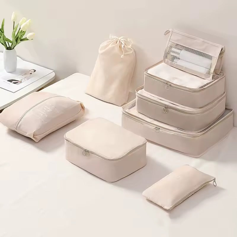 10-piece travel organiser set with Oxford fabric and mesh panels