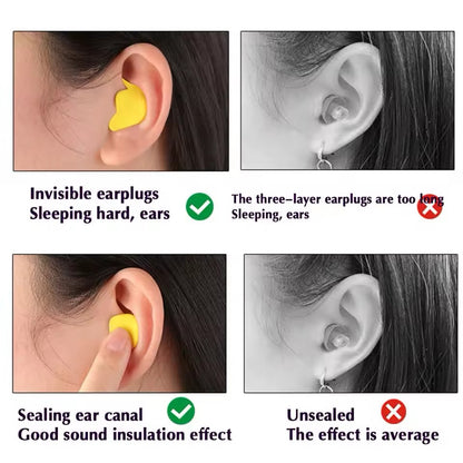 Reusable silicone earplugs for swimming, sleep and noise reduction