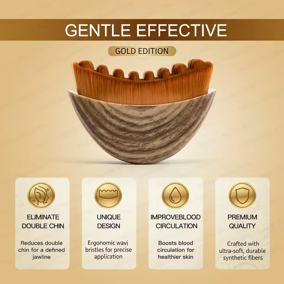 Gentle lymphatic massage brush for face and neck
